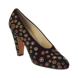 Ferragamo Archives 1930 Sparta Suede Pump, Black